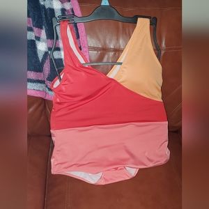 Serra Ladies Swimwear Orange, Pink, & Red L.
